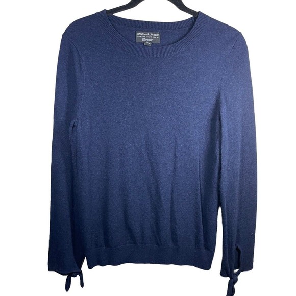 Banana Republic‎ Fillipucci Cashmere Italian Merino Wool Blend Navy sweater , M - Picture 1 of 9